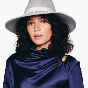 Eugenia Kim Emmanuelle faux pearl-embellished wool-felt fedora